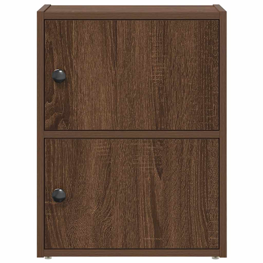 Boekenkast 40x24x52 cm bewerkt hout bruin eikenkleurig