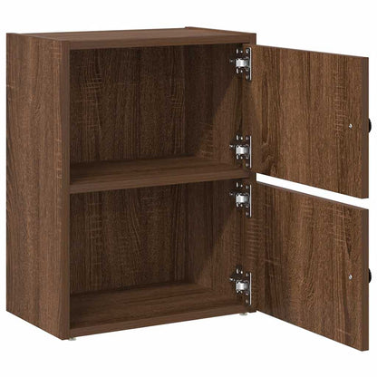 Boekenkast 40x24x52 cm bewerkt hout bruin eikenkleurig