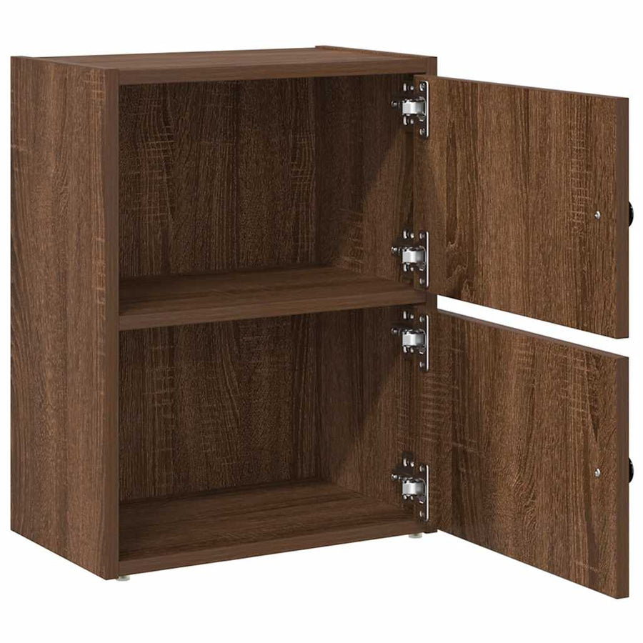 Boekenkast 40x24x52 cm bewerkt hout bruin eikenkleurig
