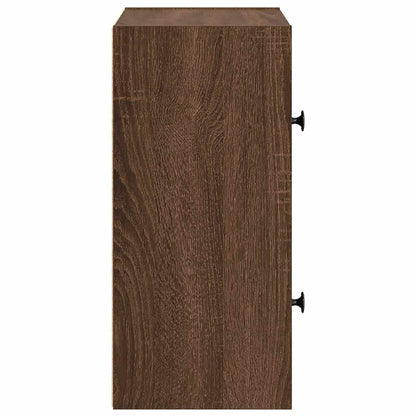 Boekenkast 40x24x52 cm bewerkt hout bruin eikenkleurig