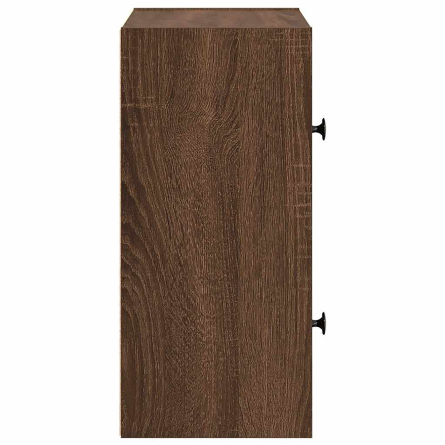 Boekenkast 40x24x52 cm bewerkt hout bruin eikenkleurig