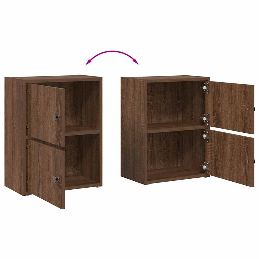 Boekenkast 40x24x52 cm bewerkt hout bruin eikenkleurig