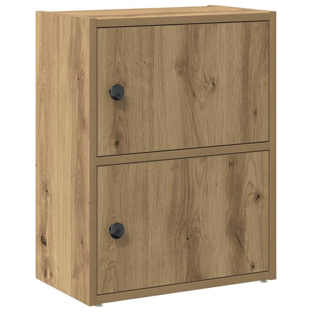Boekenkast 40x24x52 cm bewerkt hout artisanaal eikenkleurig