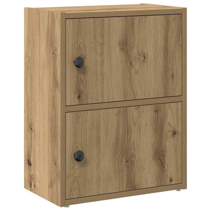 Boekenkast 40x24x52 cm bewerkt hout artisanaal eikenkleurig