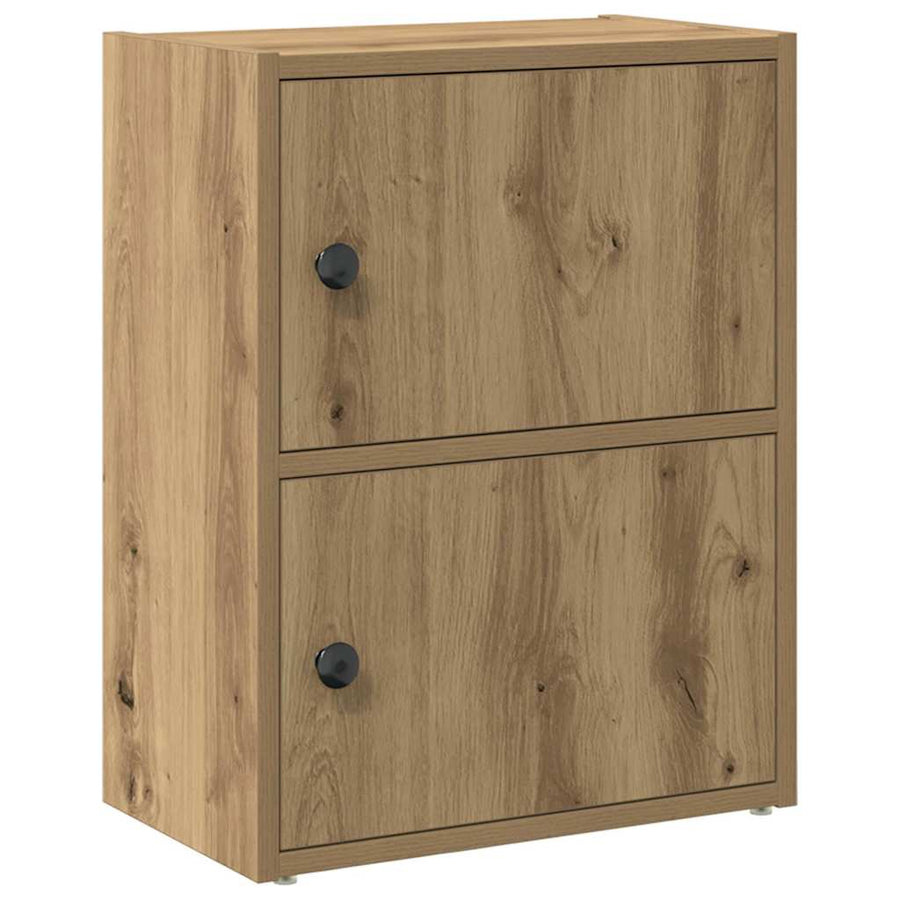 Boekenkast 40x24x52 cm bewerkt hout artisanaal eikenkleurig