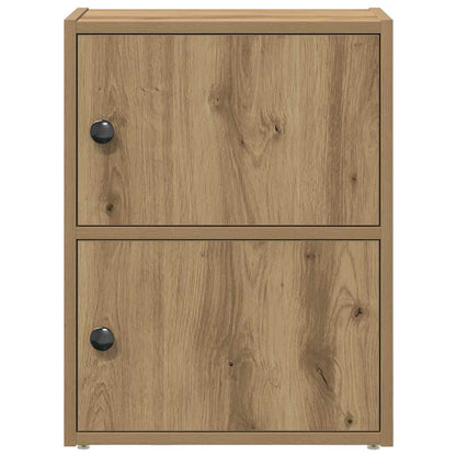 Boekenkast 40x24x52 cm bewerkt hout artisanaal eikenkleurig