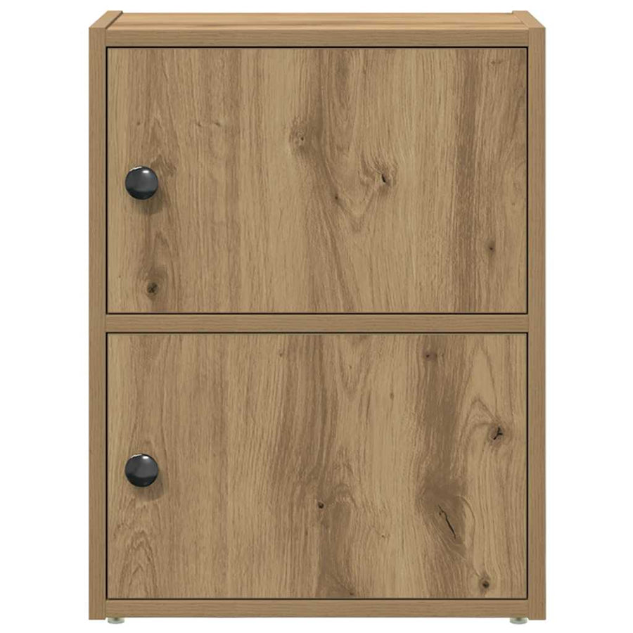 Boekenkast 40x24x52 cm bewerkt hout artisanaal eikenkleurig