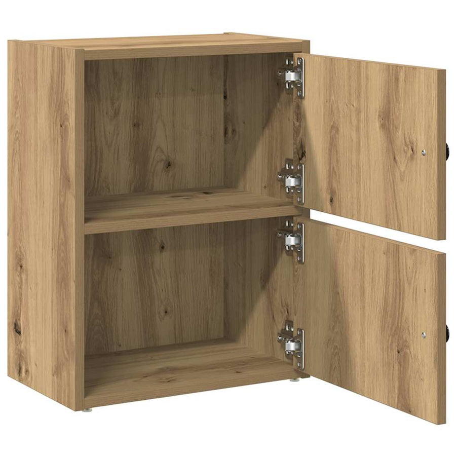 Boekenkast 40x24x52 cm bewerkt hout artisanaal eikenkleurig