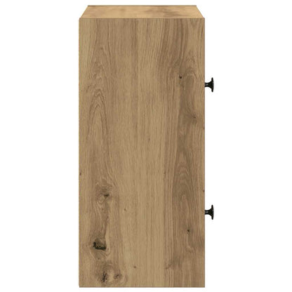 Boekenkast 40x24x52 cm bewerkt hout artisanaal eikenkleurig
