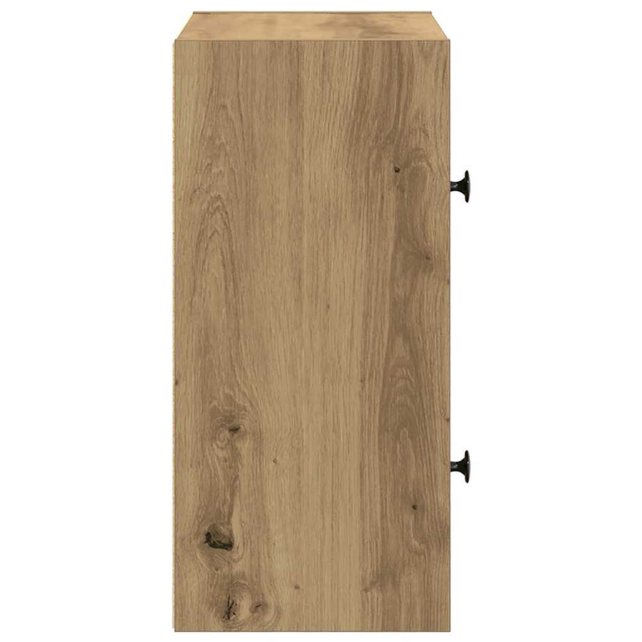 Boekenkast 40x24x52 cm bewerkt hout artisanaal eikenkleurig