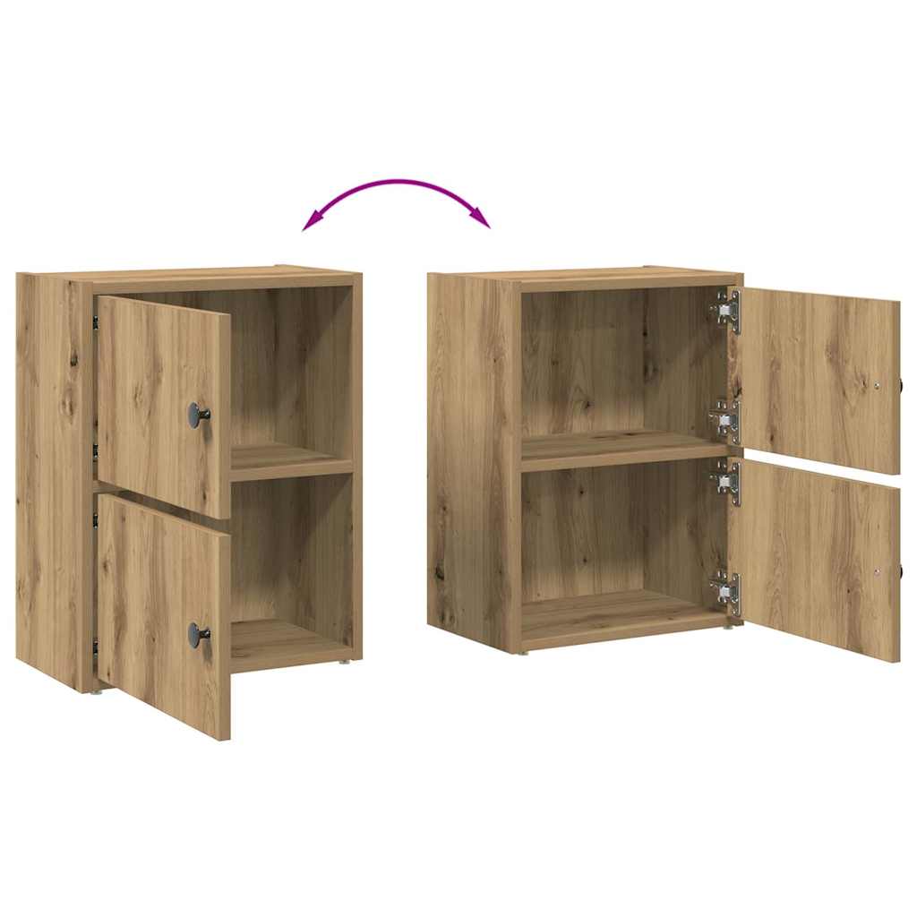 Boekenkast 40x24x52 cm bewerkt hout artisanaal eikenkleurig