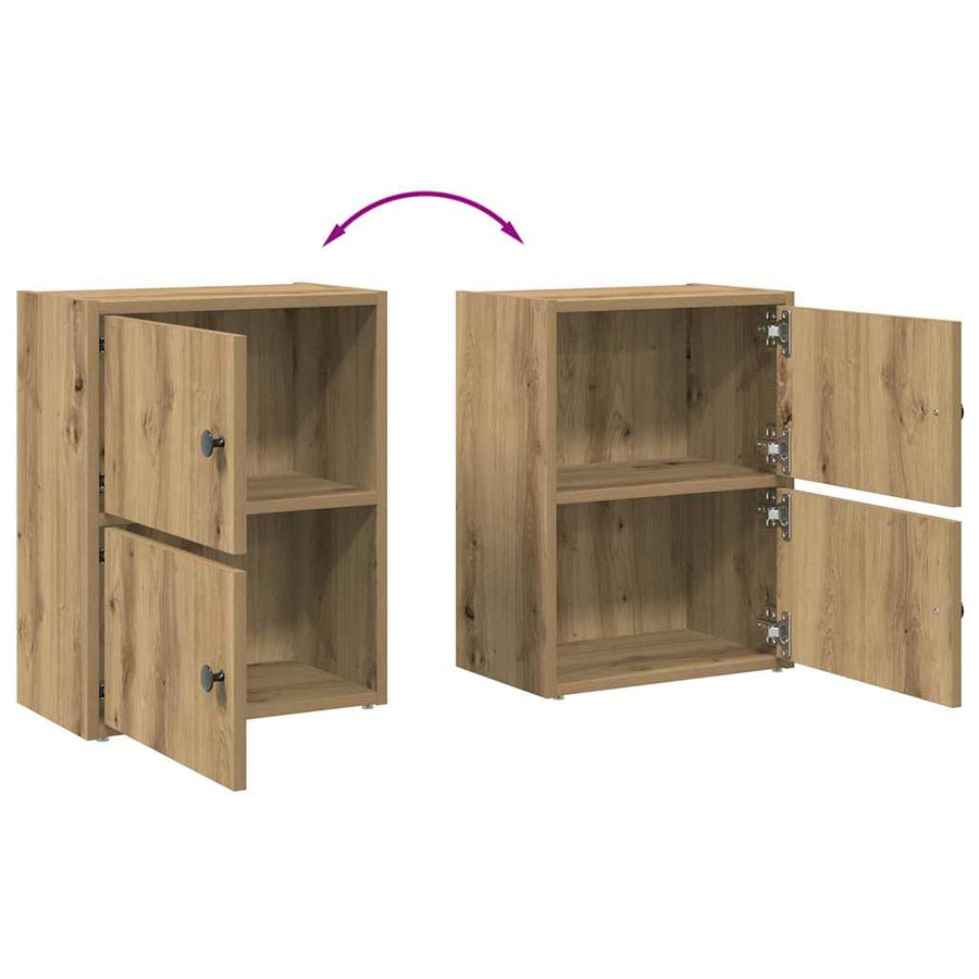 Boekenkast 40x24x52 cm bewerkt hout artisanaal eikenkleurig