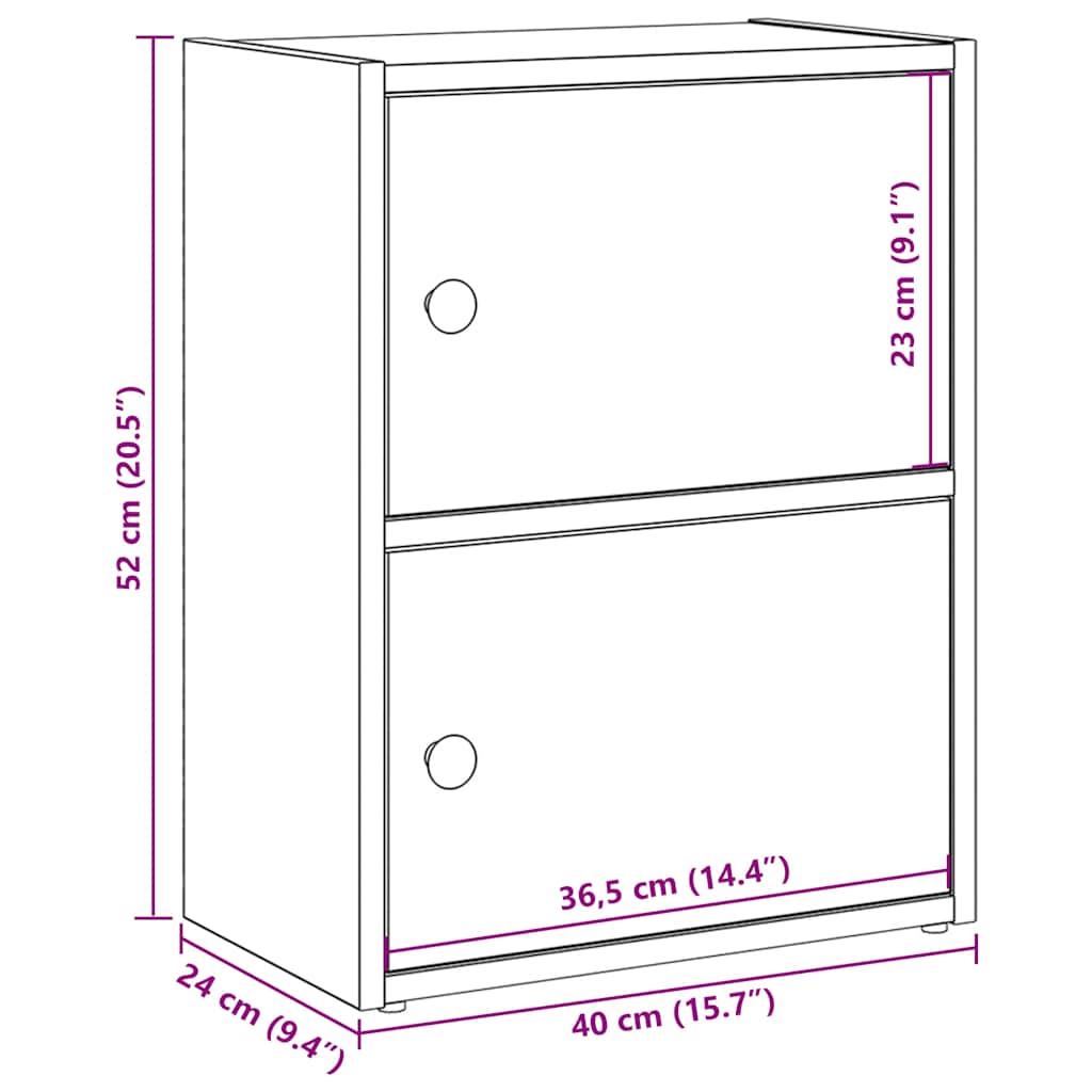 Boekenkast 40x24x52 cm bewerkt hout artisanaal eikenkleurig
