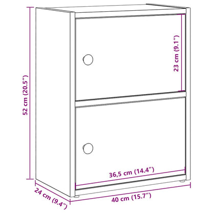 Boekenkast 40x24x52 cm bewerkt hout artisanaal eikenkleurig