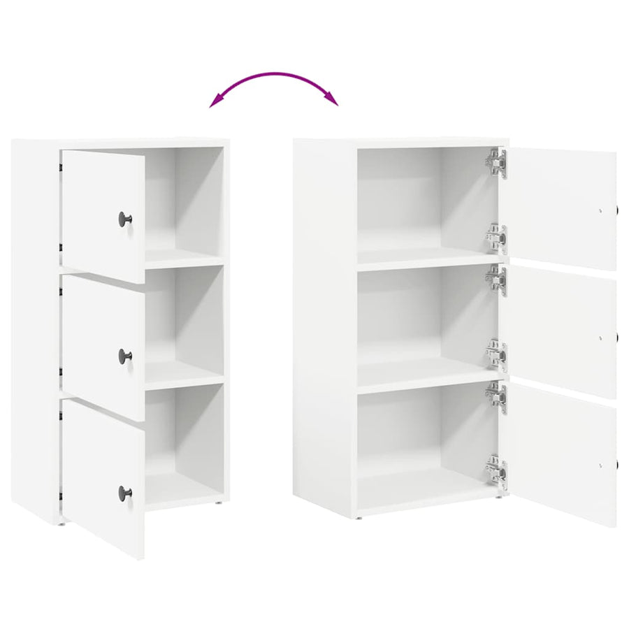 Boekenkast 40x24x77 cm bewerkt hout wit