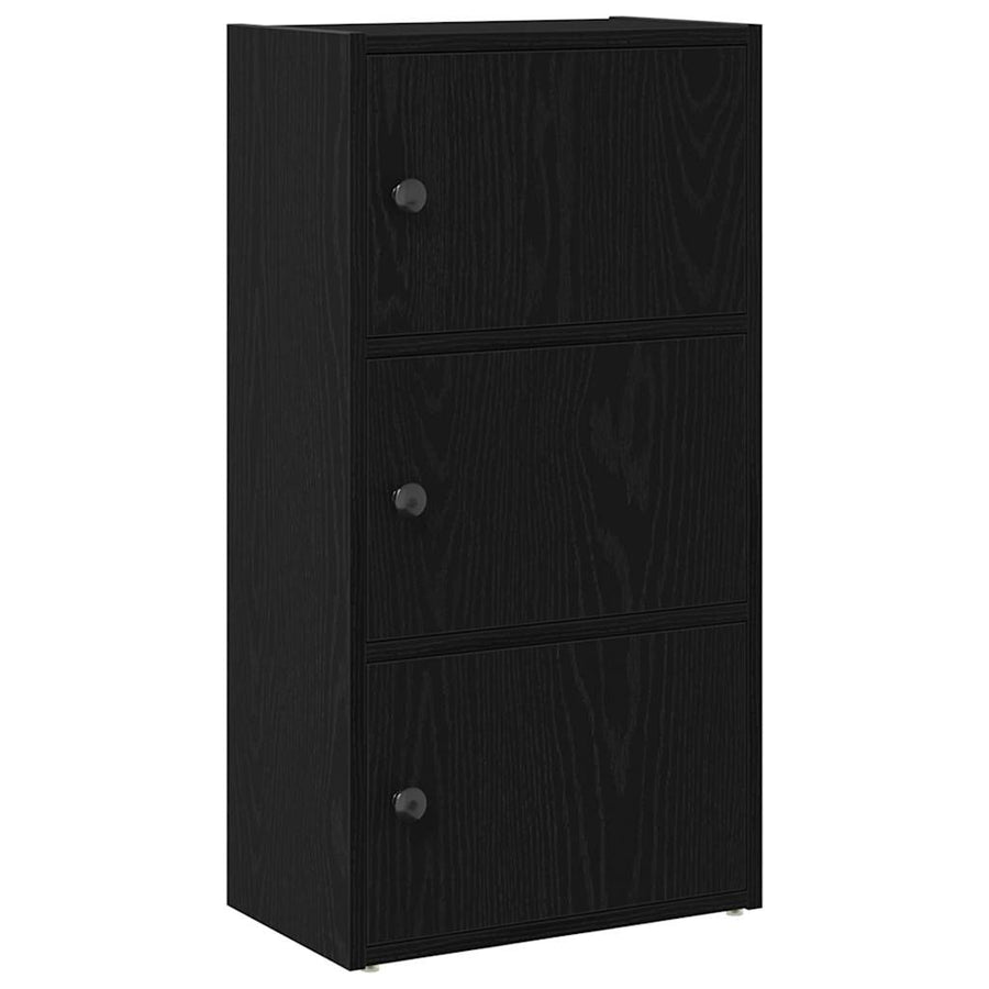 Boekenkast 40x24x77 cm bewerkt hout zwart eikenkleurig