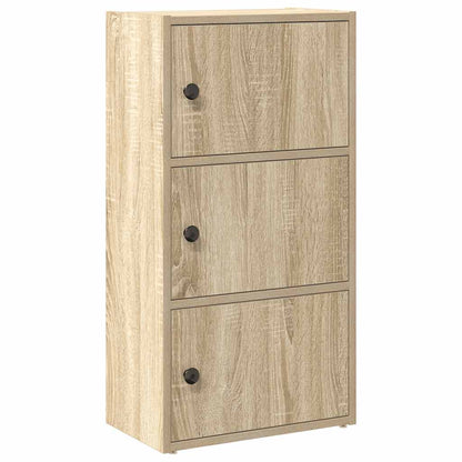 Boekenkast 40x24x77 cm bewerkt hout sonoma eikenkleurig