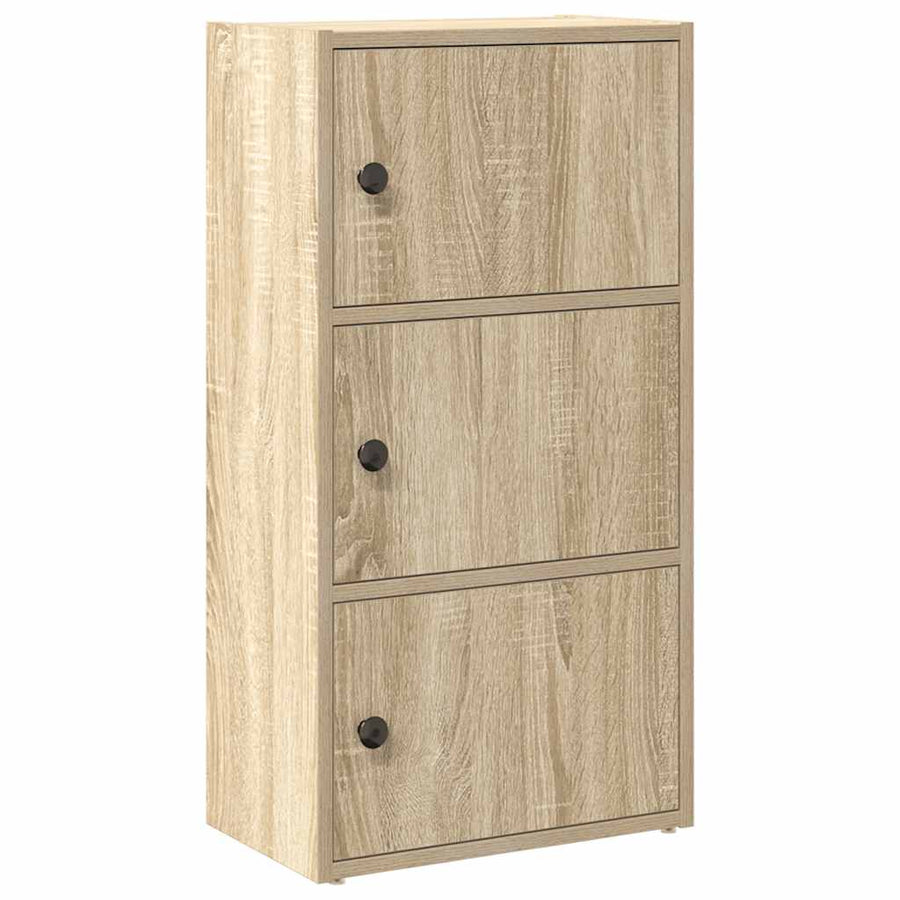 Boekenkast 40x24x77 cm bewerkt hout sonoma eikenkleurig