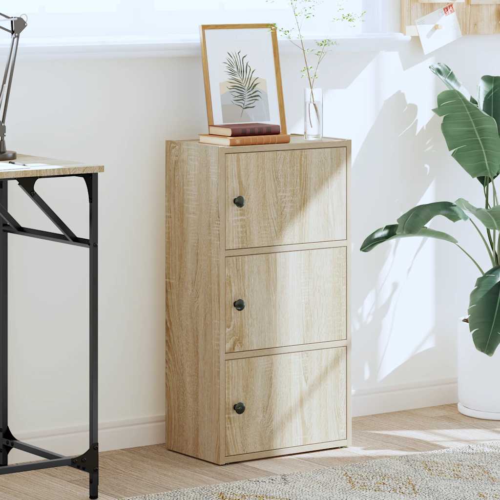 Boekenkast 40x24x77 cm bewerkt hout sonoma eikenkleurig