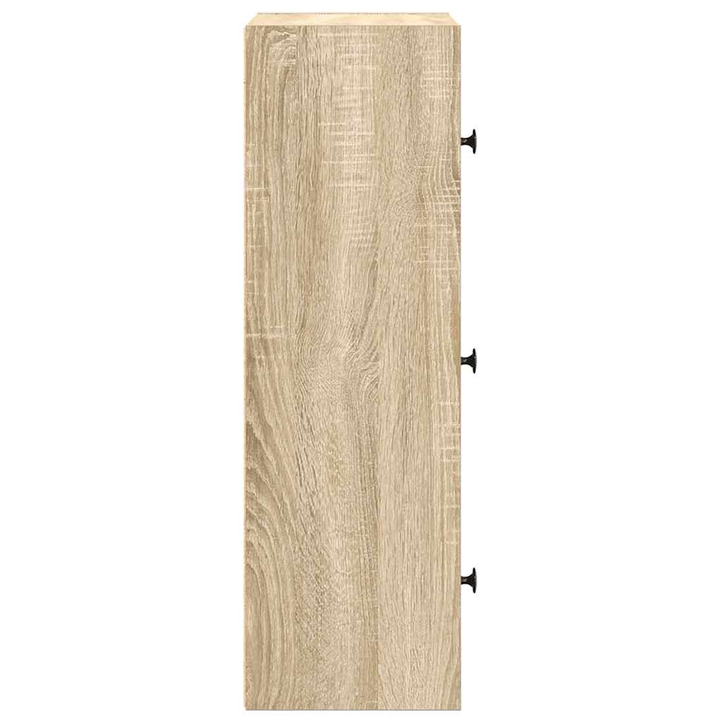 Boekenkast 40x24x77 cm bewerkt hout sonoma eikenkleurig