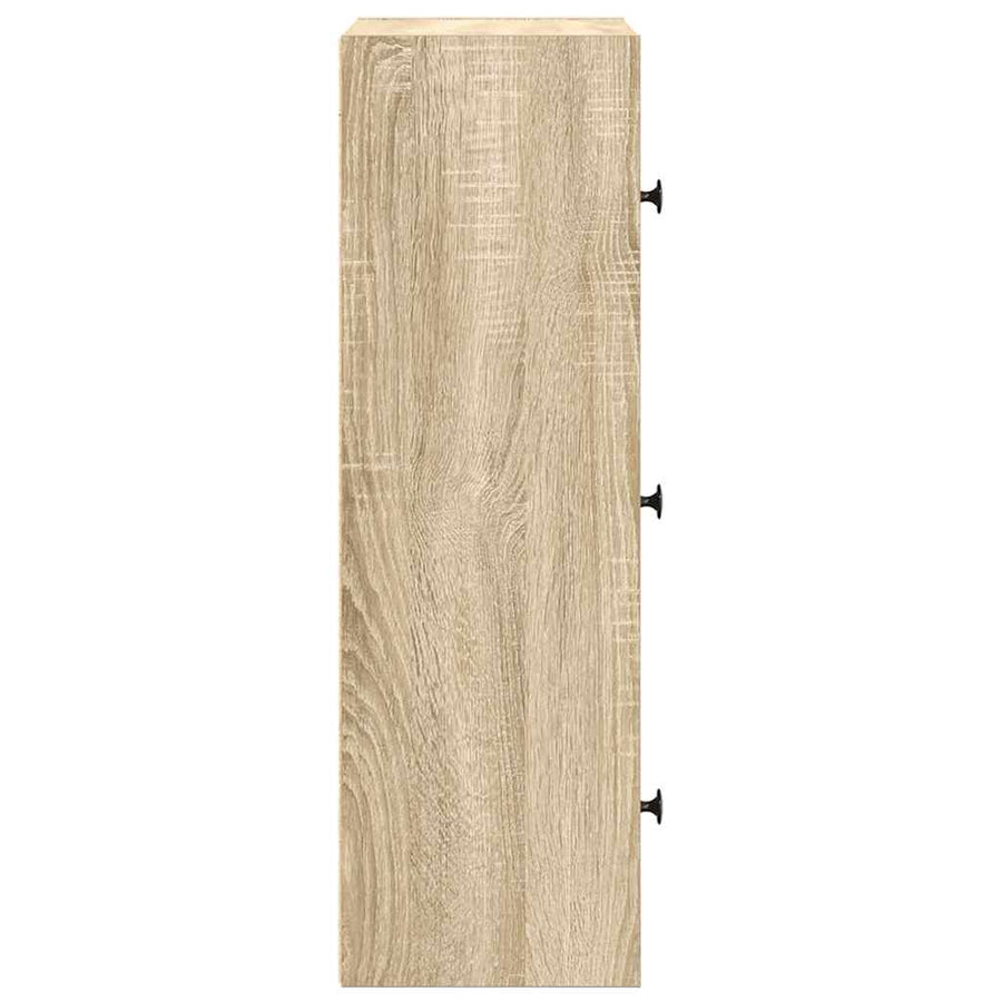 Boekenkast 40x24x77 cm bewerkt hout sonoma eikenkleurig