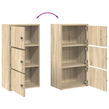 Boekenkast 40x24x77 cm bewerkt hout sonoma eikenkleurig