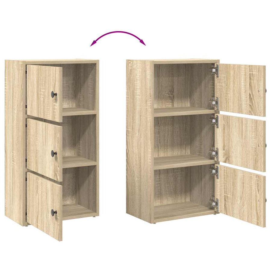 Boekenkast 40x24x77 cm bewerkt hout sonoma eikenkleurig