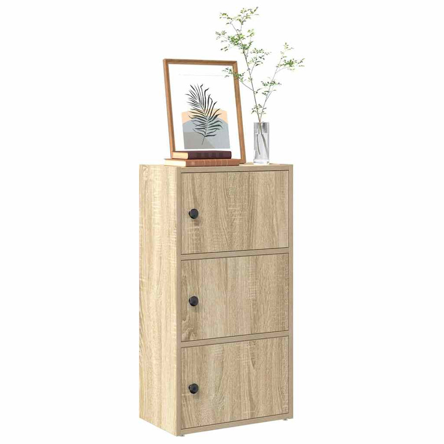 Boekenkast 40x24x77 cm bewerkt hout sonoma eikenkleurig