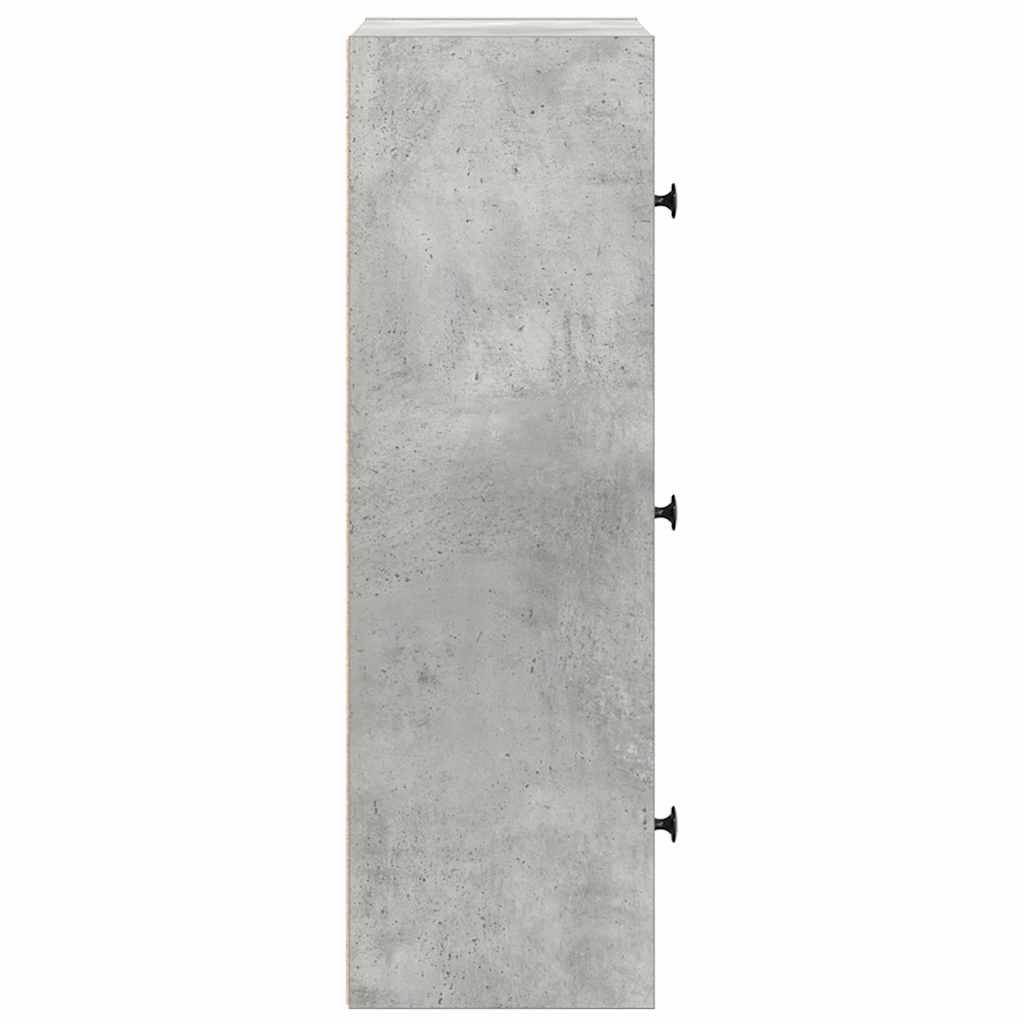 Boekenkast 40x24x77 cm bewerkt hout betongrijs