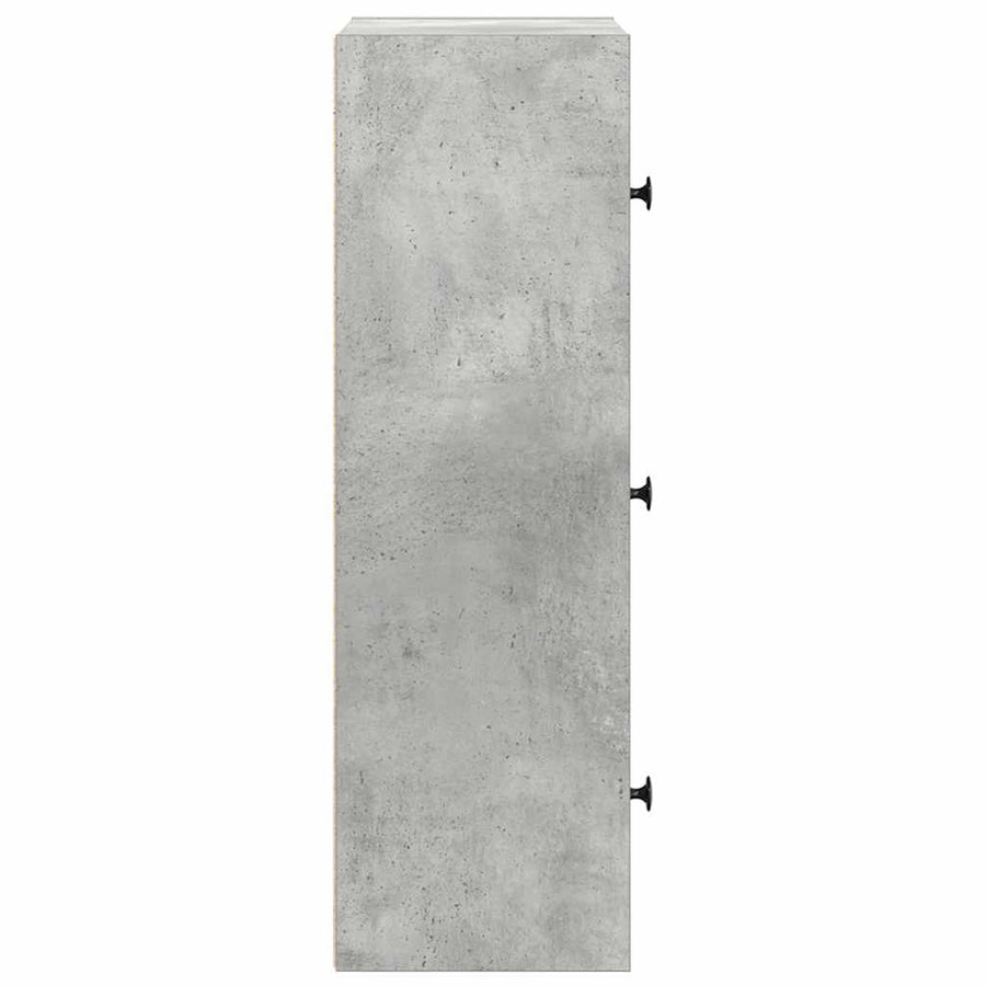 Boekenkast 40x24x77 cm bewerkt hout betongrijs
