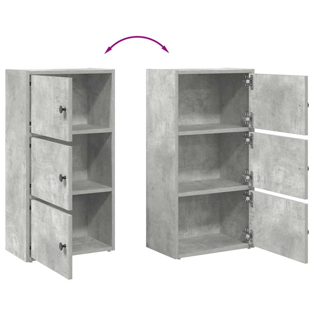 Boekenkast 40x24x77 cm bewerkt hout betongrijs