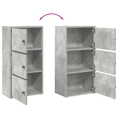 Boekenkast 40x24x77 cm bewerkt hout betongrijs