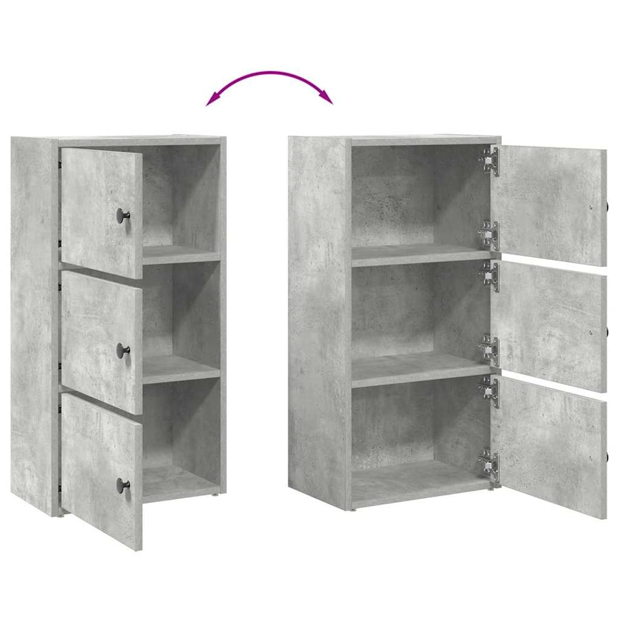 Boekenkast 40x24x77 cm bewerkt hout betongrijs