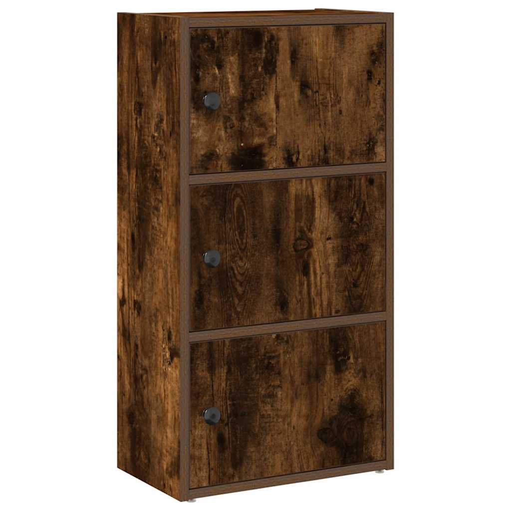 Boekenkast 40x24x77 cm bewerkt hout gerookt eikenkleurig