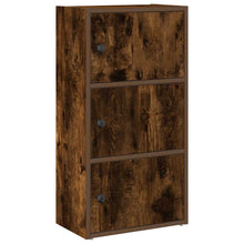 Boekenkast 40x24x77 cm bewerkt hout gerookt eikenkleurig