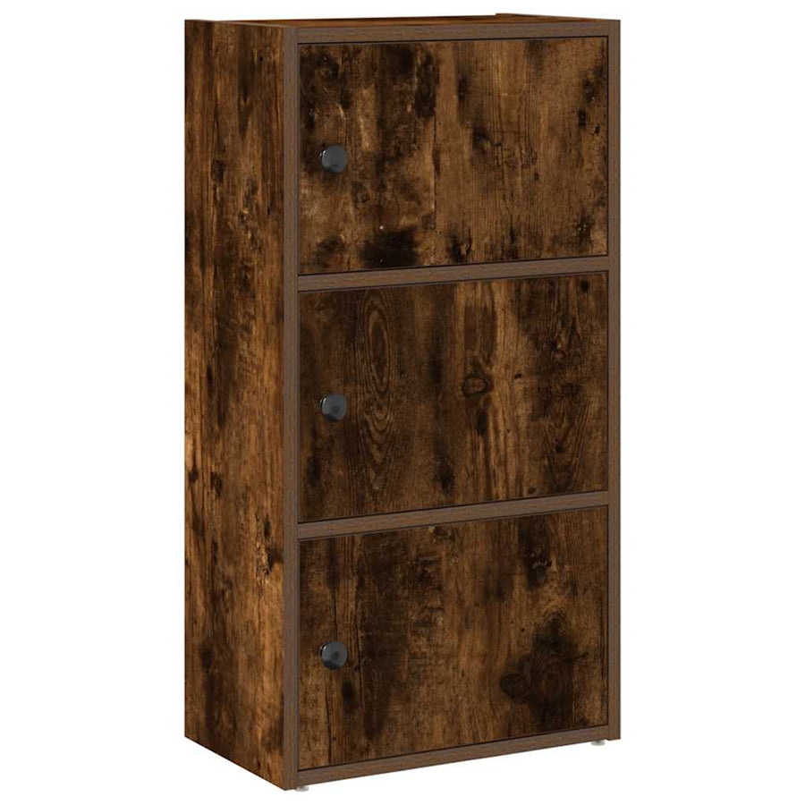 Boekenkast 40x24x77 cm bewerkt hout gerookt eikenkleurig