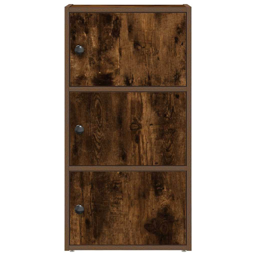 Boekenkast 40x24x77 cm bewerkt hout gerookt eikenkleurig