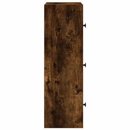 Boekenkast 40x24x77 cm bewerkt hout gerookt eikenkleurig
