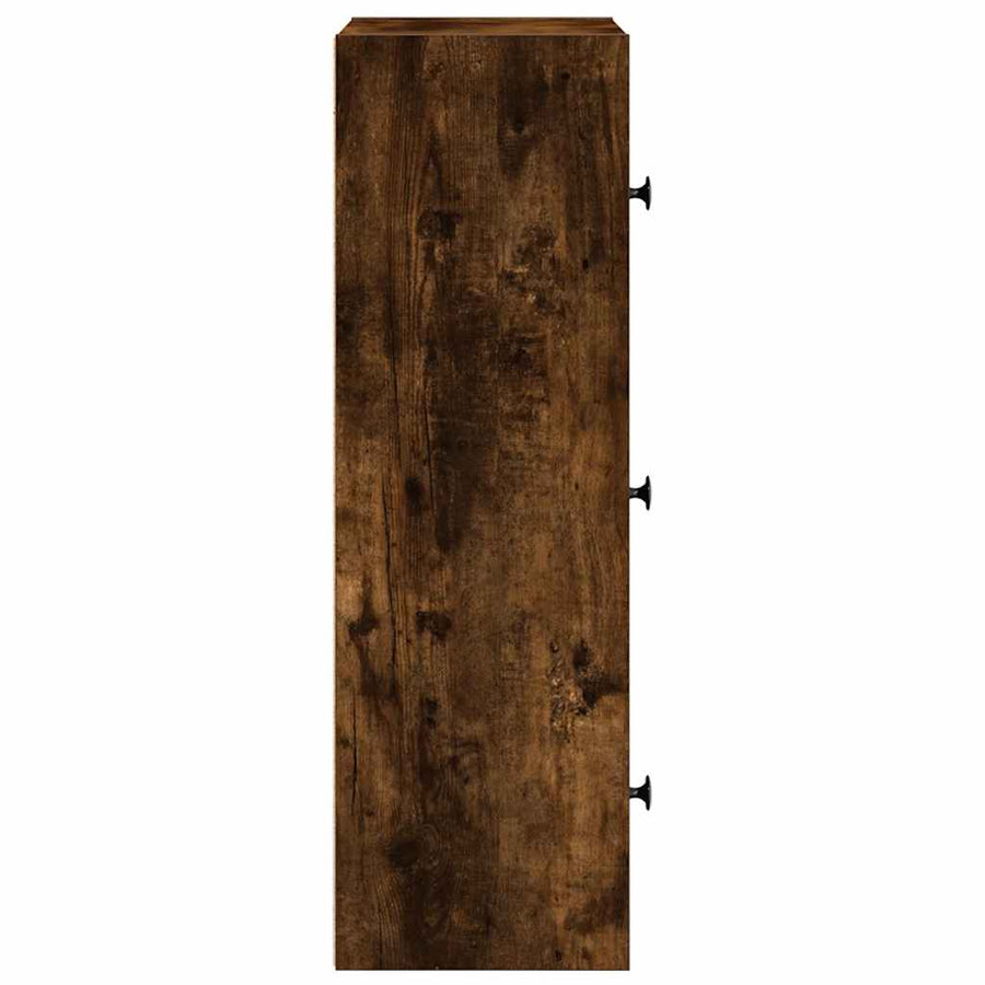 Boekenkast 40x24x77 cm bewerkt hout gerookt eikenkleurig