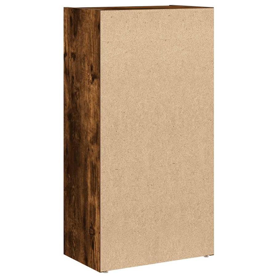 Boekenkast 40x24x77 cm bewerkt hout gerookt eikenkleurig