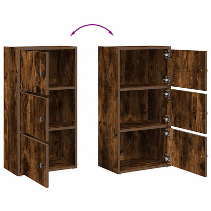 Boekenkast 40x24x77 cm bewerkt hout gerookt eikenkleurig