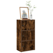 Boekenkast 40x24x77 cm bewerkt hout gerookt eikenkleurig