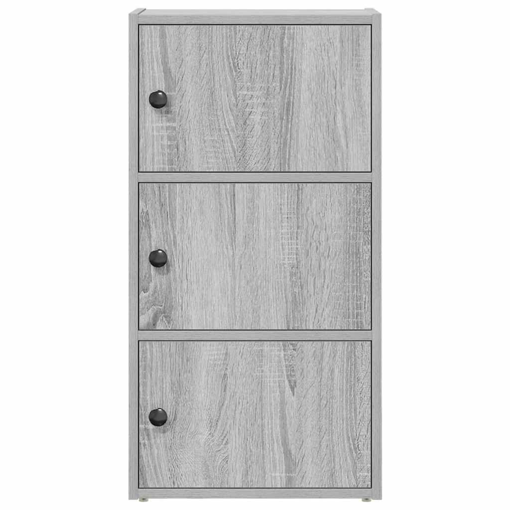 Boekenkast 40x24x77 cm bewerkt hout grijs sonoma eikenkleurig