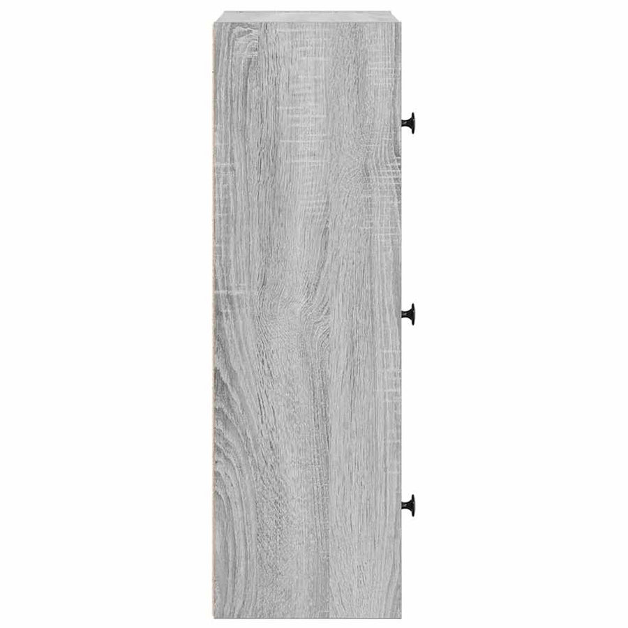 Boekenkast 40x24x77 cm bewerkt hout grijs sonoma eikenkleurig