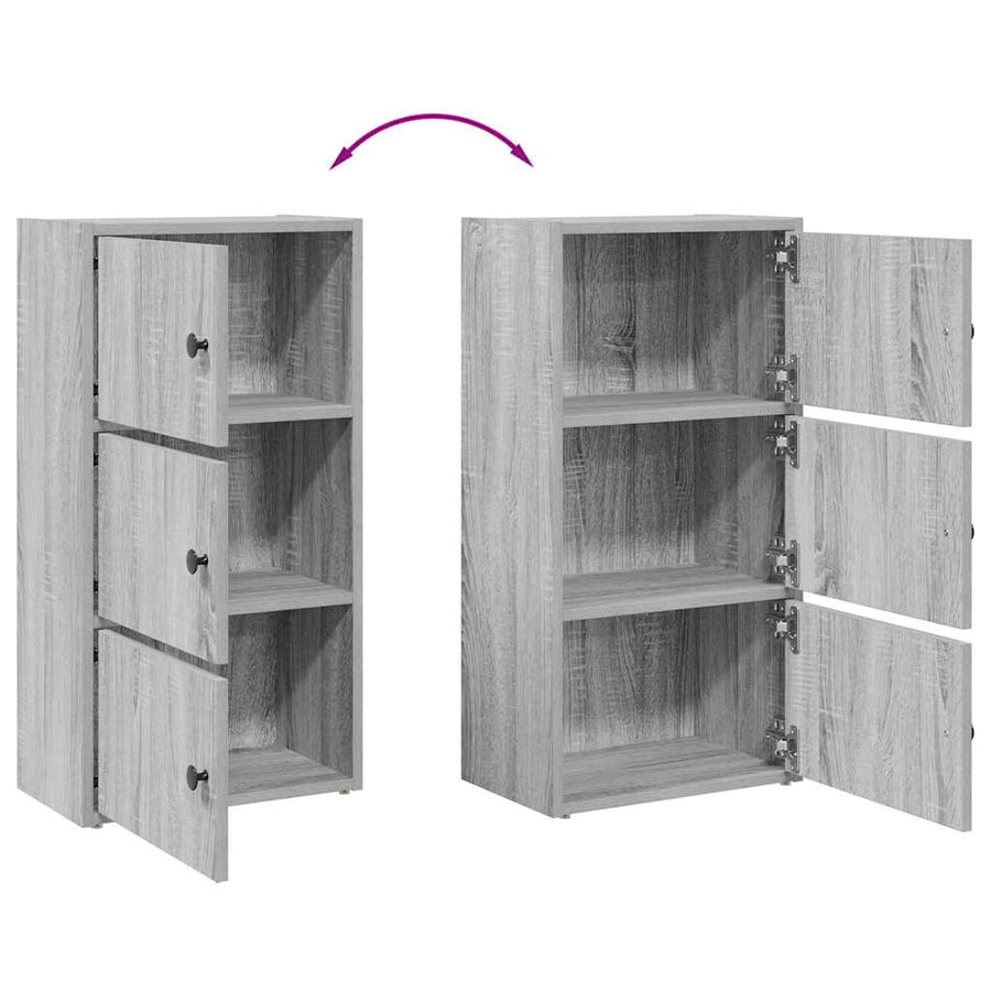Boekenkast 40x24x77 cm bewerkt hout grijs sonoma eikenkleurig