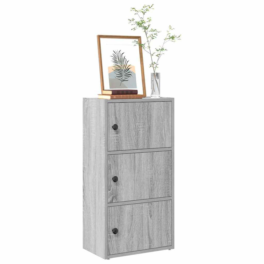 Boekenkast 40x24x77 cm bewerkt hout grijs sonoma eikenkleurig