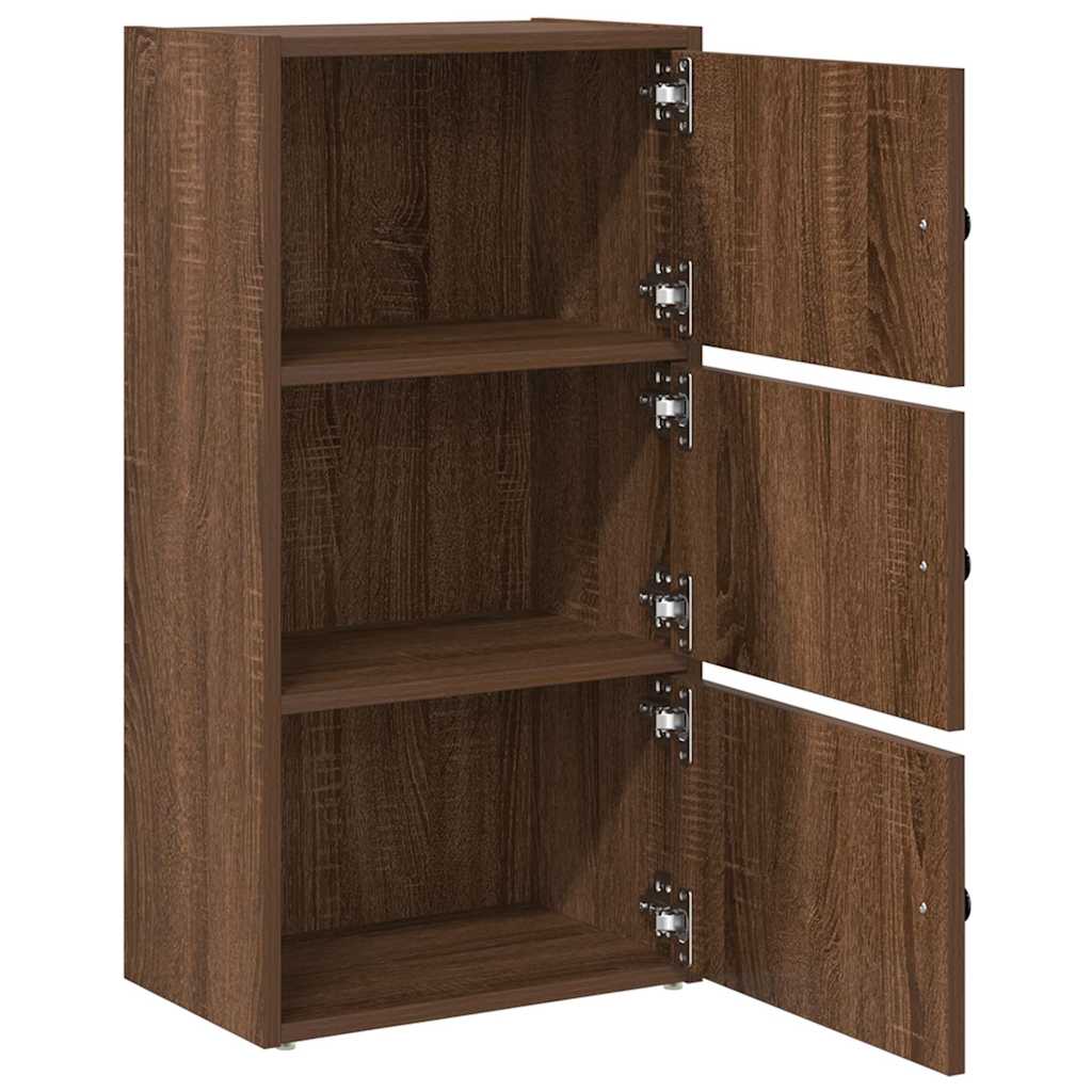 Boekenkast 40x24x77 cm bewerkt hout bruin eikenkleurig