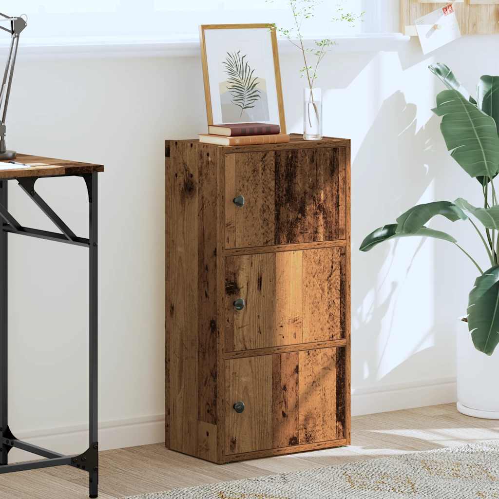 Boekenkast 40x24x77 cm bewerkt hout oud houtkleurig