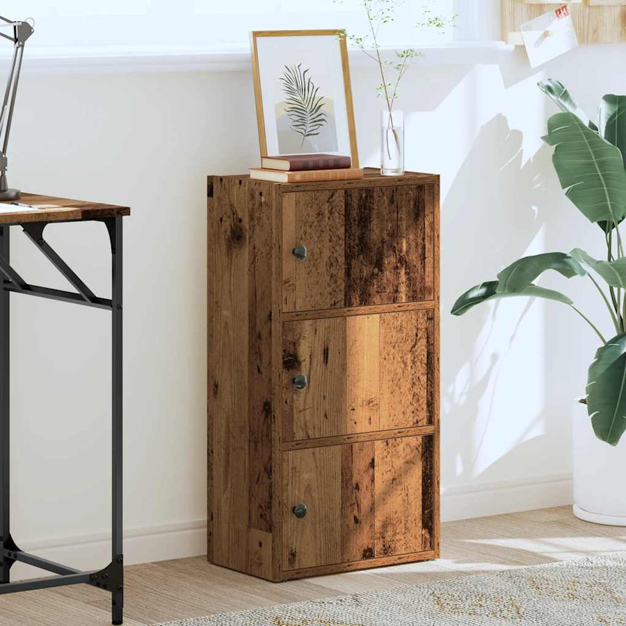 Boekenkast 40x24x77 cm bewerkt hout oud houtkleurig