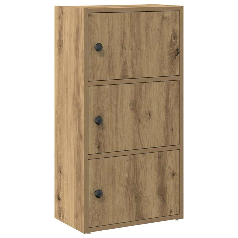 Boekenkast 40x24x77 cm bewerkt hout artisanaal eikenkleurig